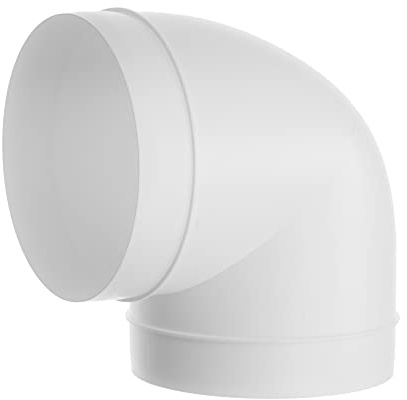 Repa Market 125 mm 90° Rohrbogen – PP Kunststoff Kanalbogen für Lüftungsrohre, Abluftsysteme, Klimaanlage, Trockner und Dunstabzugshaube – Rundrohr Winkelstück, männlicher Anschluss, 12.5 cm Ø