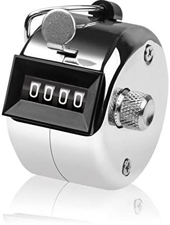 SDARMING Handzähler Zähler, Metall Zähler Klicker Counter, 4-Stellige Zähler für Personenzähler, Golf, Reihenzähler Stricken.