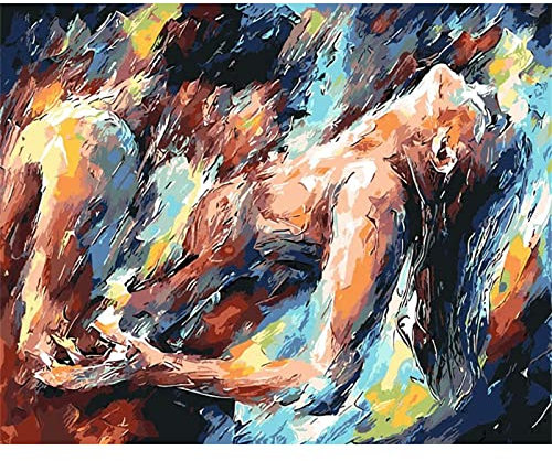 Cekog Malen Nach Zahlen Erwachsene,Sexy Paar DIY Handgemalt Ölgemälde Leinwand Kits mit Pinseln Acrylpigment Zeichnung für Erwachsene Kinder Paint by Numbers für Haus Wand Decor 50x65cm Ohne Rahmen