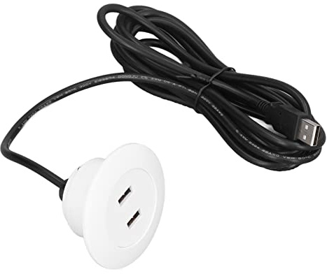 Septpenta Sofa Dual USB Ladebuchse, Einbau Power Hub, ABS Material, 2,5 M Langes Kabel, Geeignet für Den Heim und Bürogebrauch(Weiß)