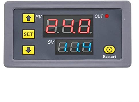 Barabesty Digitales Zeitverzögerungsrelais, LED-Anzeige, -Kontrollschalter, einstellbarer Zeitrelais, Zeitverzögerungsschalter, AC110–220 V