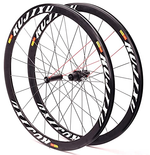 RUJIXU 700c Fahrradrad Rennrad Laufradsatz C/V-Bremse Drahtreifen 38mm Schnelle Veröffentlichung 7 8 9 10 11-Fach Kassette 1960g (Color : B, Size : 700C)