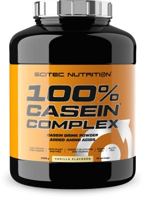 Scitec Nutrition 100% Casein Complex - Micellar Casein Based Casein Complex - mit L-Glutamin, Taurin und pflanzlichen Enzymen, 2,35 kg, Vanille