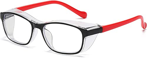 Otcmuky Kids Anti Saliva Anti Pollen Safety Glasses,UV Protection Boys Girls Silicone Light Goggles Protective with Side Shield for Age 4-10 Children (Color : Clear)