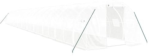 Serre avec cadre en acier blanc 66 m² 22x3x2 m