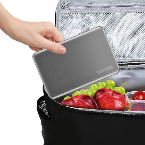 Tuffen Kühlakkus für Lunchboxen, Edelstahl-Kühlakku für Kühler, schnelles Einfrieren, langlebig, wiederverwendbar, Mehrzweck-Kühler-Zubehör für Wandern, Camping und Angeln (2 Packungen)