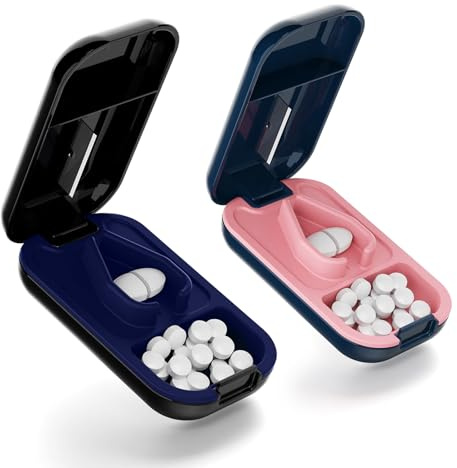 Opret Tablettenteiler für Große und Kleine Tabletten, Teilt Pillen Exakt | Tablettenschneider, Pill Cutter in Halbe Viertel Schneiden, Tablettenspalter, Pillenschneider Tablettenzerteiler