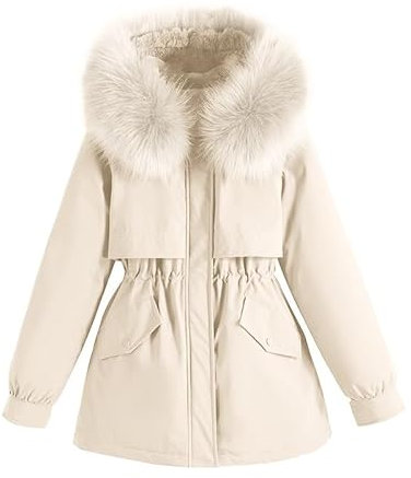 Steppjacke Hellblau Damen Überwindet den Winter aus Plüsch und dicker Baumwollkleidung. Kleine Baumwolljacken für Damen, Arbeitskleidung und Mäntel Imprägnierspray Regenjacke Wasserdicht (White, XXXL)