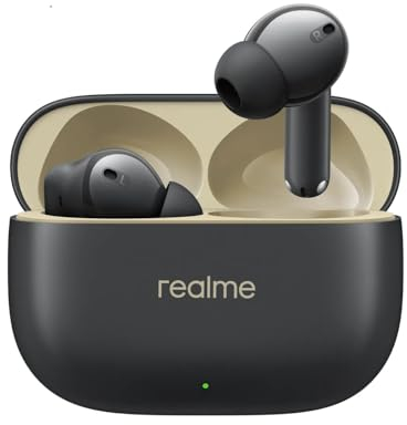 realme Buds T300 Wireless 30dB Active Noise Cancelling Bluetooth 5.3 TWS Headset 40 Hours of Battery Life,impermeabilización,Battery Compartment(T300, Black)