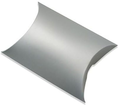100 Stück Kraftpapier Geschenkkartons, 9*6*2.5cm Vintage Gastgeschenke Weihnachten Geschenke Boxen Kleine Geschenkschachteln mit Juteschnur Kissen Form für Süßigkeiten, Schmuck Partys -Silber Grau