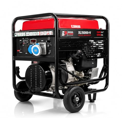 Excel Power XL15000V Petrol Generator - 13KW Electric Start Generator with 12KW Running Power | AVR Voltage Control, 45L Fuel Tank, Ideal for Home Backup and Worksites
