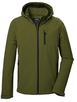 killtec Softshelljacka/utomhusjacka för män med dragkedja huva KOW 92 MN SFTSHLL JCKT, mossa, 3XL, 41829-000