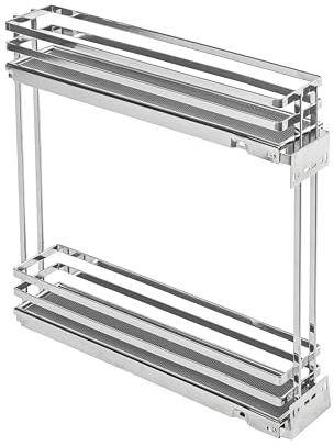 GTV - Küchen Organizer MOVIXPRO | Cargo-Ausstattung | Ausziehbaren Regalsystem | Außenbreite 150 mm | 2 Fachböden | Ohne Schienen | Anthrazit