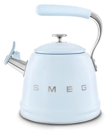 SMEG Hervidor silbante retro para estufa - 2.4Q (azul pastel)