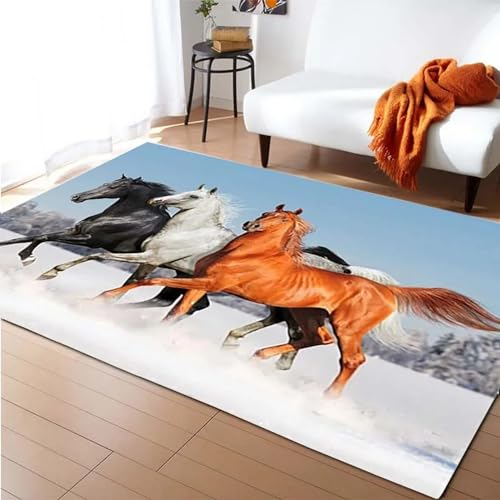 Kinderteppich Pferdetier - Kurzflor Teppich Kinderzimmer Spielteppich Antiallergen Und Extra Weich - Babyzimmer Teppiche Für Junge Und Mädchen Babyteppich 180 X 280 cm -9K8O+M4W1-1