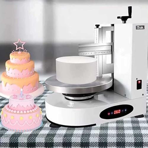 Cake Icing Machine - Portable Automatic Decorating Cake Coating Smoothing Scraping Machine, Adjustable Cake Icing Smoother Tool for Baking Birthday Cake, Essential Cake Decorating Tools