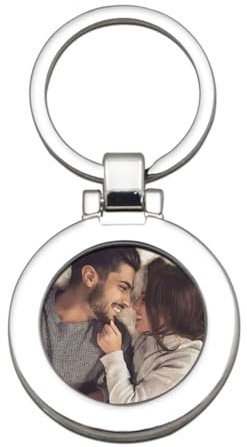 Luodan Porte-clés Personnalisé avec Photo - Cadeau Couple et Familial en Acier Inoxydable