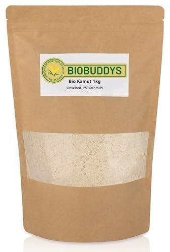 Bio Kamut Khorasan Vollkornmehl 1 kg | Urweizen-Ausmahlung mit nussiger Note, für Brot, Brötchen, Pizza, Pfannkuchen und rustikale Backwaren