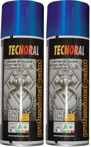 NESPOLI Peinture aérosol métallisé bleu, TECNORAL (Lot de 2)