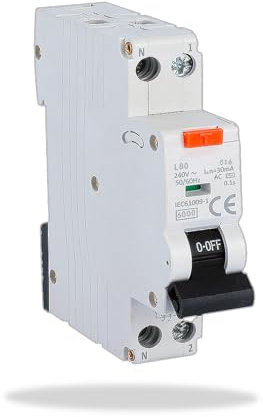 Fi Schutzschalter, 30mA Fehlerstromschutzschalter, 230V 1P+N 6kA FI-Schalter, RCD-geschützter Leistungsschalter mit RCBO 16Amp Nennstrom (A)