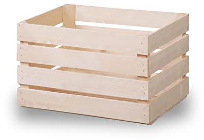 MIJUBOX Caisses à fruits en bois - Naturel - 50 x 40 x 30 cm