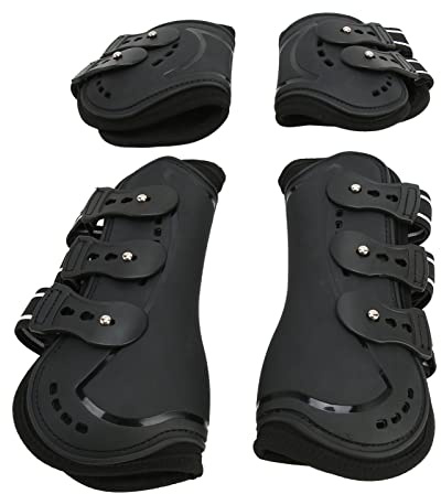 Sportgamaschen für Pferde, Pferdegamaschen, Gamaschen für die Vorder- und Hinterbeine des Pferdes, PU-Shell-Sehnen-Fetlock-Klammerschutz-Gamaschen, Pferde-Eisgamaschen Zum