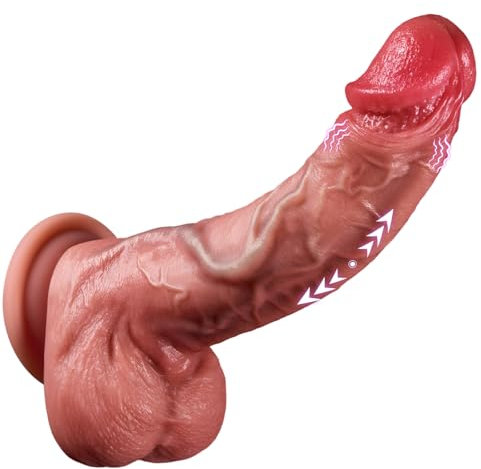 Realistische Dildos vibrator sex spielzeug für die frau- 8 Schub, 10 Vibrations- und Heizmodi，Für G-Punkt und anale Stimulation，Liquid silicone dildos and penises with suction cups and remote control