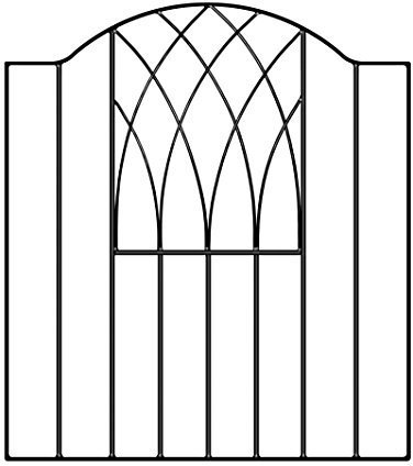 Abbey Modern Low Arched Top Metal Garden Gates Wrought Iron Style Pedestrian Gate (955mm GAP x 940mm High VESC)
