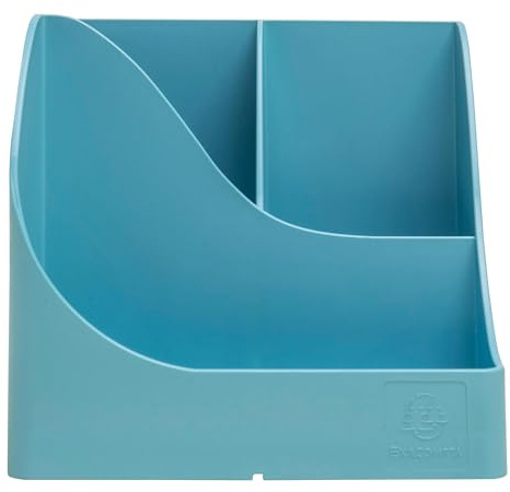 Exacompta - Réf. 69591D - 1 Pot à crayons Pen Wave Pop N'Co Cyan - avec 5 compartiments - 4 compartiments hauts pour les grands ustensiles et 1 compartiment bas pour les petits ustensiles