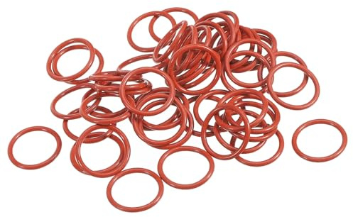 PATIKIL O-Ring silikon 20 mm OD 16 mm ID 2 mm bredd, 50 st metrisk tätning Vkvm ersättning för reparation av hydrauliska kompressorventiler, röd