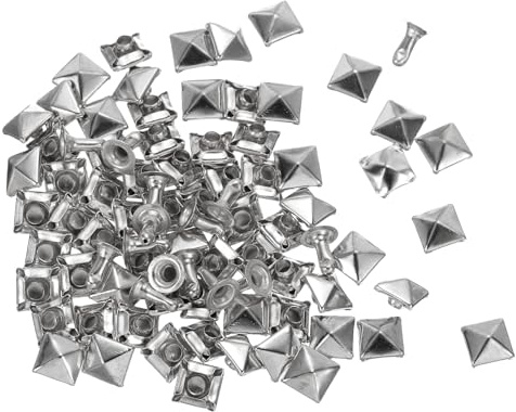 QUARKZMAN 100 Stück Hohlnieten, 6mm Leder Nieten, Studs Metall DIY Punk für Schraubnieten, Taschen, Lederband, Mäntel, Handschuhe, Gürtel, Dekoration, Handwerk (Silberton)