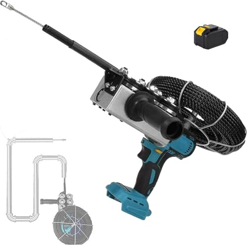 PioMue Filettatrice Automatica per elettricisti, utensile Professionale per l'infilaggio dei Fili Senza Fili, 40 m/min, per Applicazioni di Filettatura a Parete 1*Battery
