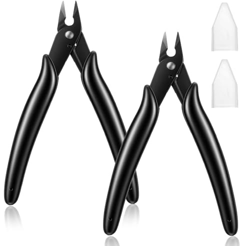Lot de 2 petites pinces latérales, coupe-fil électronique, mini pince coupante latérale pour modélisme, mini pince de précision, pince coudée de précision, pince à fil pour modélisme, fils fins