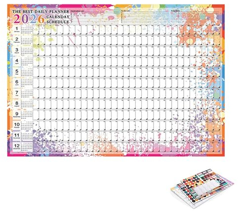 Calendario mensile 2026, calendario 2026 da gennaio a dicembre, agenda giornaliera poster per studenti, famiglia, casa, scuola, Natale, scuola, insegnanti, università, capodanno