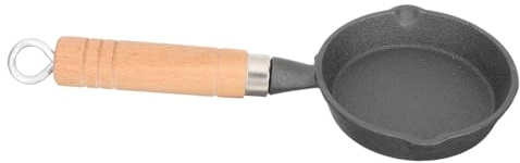 IMIKEYA Sartén de Hierro Fundido Pequeña con Mango Ergonómico Mini Cacerola para Freír Huevos Pancakes y Pizza Portátil y Ligera para Cocina y Camping Resistente y Fácil de Usar
