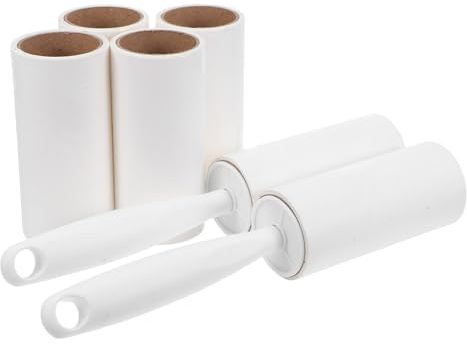DOITOOL Lot de 8 Rouleaux Anti-Peluches Réutilisables Blanc Adhésion Ultra-Résistante Mini Format Portable pour Vêtements Canapé Tapis de Voiture et Poils d'animaux