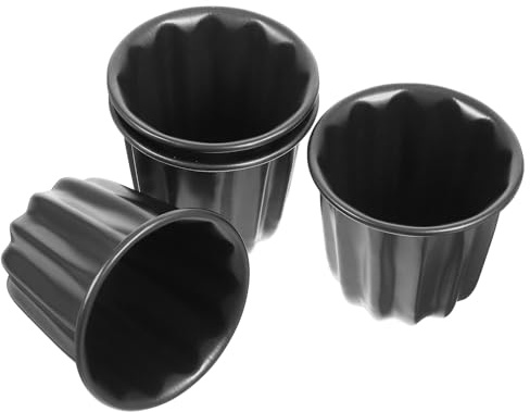 Genérico Molde para Muffins de Acero al Carbono Antiadherente 4 Piezas, Tamaño Grande, Moldes Resistentes al Calor para Hornear Tartaletas, Pasteles y Pudines, Utensilios de Repostería