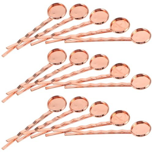 BATHVEVE 20 Stück Runde Lünettenschale aus Kupfer für Haarspangen Selbstgemacht Schmuckherstellung Zubehör Moderne Haarschmuck Basis für Kreative Bastelprojekte