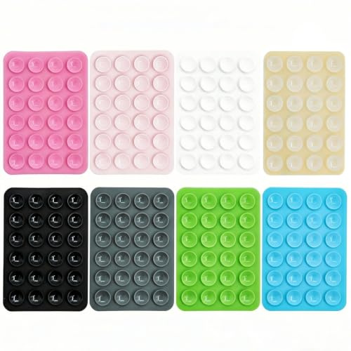 8 pièces de kit de support de téléphone en silicone avec ventouse, support de téléphone en silicone avec ventouse, ventouse adhésive pour le dos du téléphone, support de téléphone pour la douche, pour