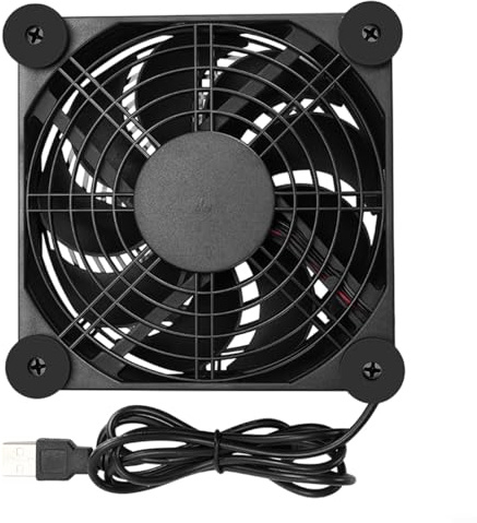 HomeVortex Almohadilla de refrigeración USB silenciosa con ventilador de 120 mm para mini PC y portátil, diseño estándar de flujo de aire hacia arriba, patas de goma antideslizantes, material PBT