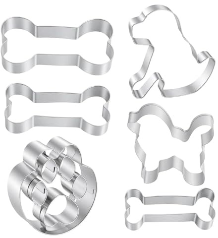 LOLANIUT Set di 7 formine per biscotti a forma di cane - stampini per biscotti in acciaio inossidabile a forma di animali, regali a tema bassotto e motivi a tema bassotto, regali a tema cane