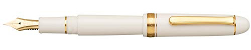 PLATINUM Japanischer Füllfederhalter #3776 Century gold trim Chenonceau White SF/Weiß/ 0,30-036 mm/Handgefertigt/Feder aus 14-Karätigem Gold/mit Geschenkbox/Füllhalter (PNB15000-2SF)
