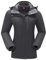 Damen Skijacke 3 in 1 Wanderjacke mit Fleece Wasserdicht Atmungsaktiv Funktionsjacke Winterjacke Winddichte Outdoorjacke mit Abnehmbare Kapuze für Winter Sport,Grau XXL