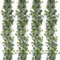 SOMYTING 4 guirnaldas Artificiales de eucalipto con Hojas de Sauce, Hojas Verdes, Guirnalda de Flores Blancas, Plantas Artificiales para decoración de Fondo, Boda, Camino de Mesa Central
