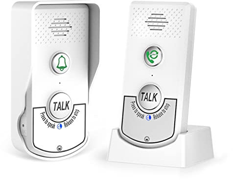 JIAN BOLAND Wireless Intercom Doorbell-Waterproof Portable Voice Intercom Doorbell with 2000mAh Rechargeable Battery, 38 Chimes, 1000M Long Range Intercom Systems for Home(1 Outdoor/1 Indoor)