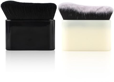 2pcs Self Brushes, Liquid Foundation Body Makeup Blending Brushes Self Brush Applicator for Body Face (Black, White)