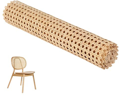 OUGPIU Rattan Geflecht Rattan Gurtband 1.5/2 Meterware, Breites Rattan Geweberolle, Rattan Streifen für Rattan Möbel DIY Reparatur, Kunststoffgeflecht,Rattan Webbing Roll für Schränke Schrank Stuhl