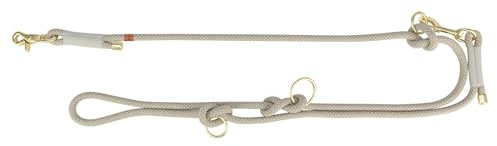 Trixie V-Leine Soft Rope, XS-S, 2 m/6 mm, hellgrau - verstellbare Hundeleine für kleine Hunde aus gewebtem Tau, 3-Fach längenverstellbar - 1985219