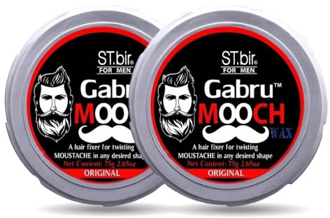 Gabru Mooch Cire à moustache pour homme, 75 g, lot de 2