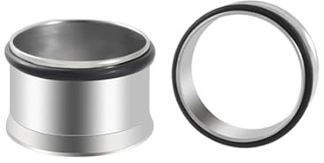 Lirzxin Piercing Ohr Plug Tunnel 12mm, 2 Stück Tunnel Edelstahl Set Damen Herren Single Flared Hohl Rund mit Silikon Ohr Plug 12mm Silber